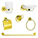 طقم اكسسوار حمامGold  ذهبى من شركة روكا الامير