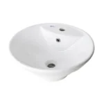 حوض ميكافيت  فوق الرخامة / لسطح افقي فالنتينو دائري مقاس 48 سم بفتحة للخلاط وفتحة للفايظ  من ميكافيت